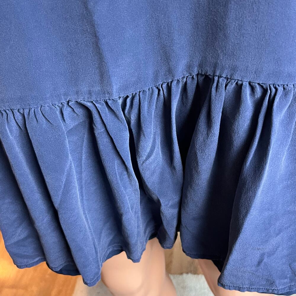 Joie Sleeveless Silk Mini Dress Ruffle Hem Med Minimalist Travel Resort Cruise - Picture 4 of 5